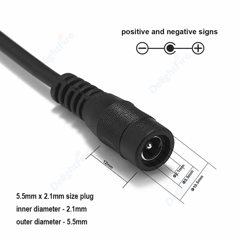 5.5mm 2.1mm 1 To 2/3/4/5/6/8 Way DC Power Splitter Cable 5V 12V Power Adapter Connector Cord For LED Strip Lights CCTV Camera