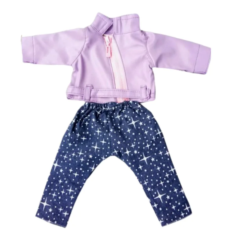 Doll Clothes for 43cm Baby Doll Leather Jacket Pants Set for 17 Inch Baby Doll Coat Winter Clothes Drop Shipping