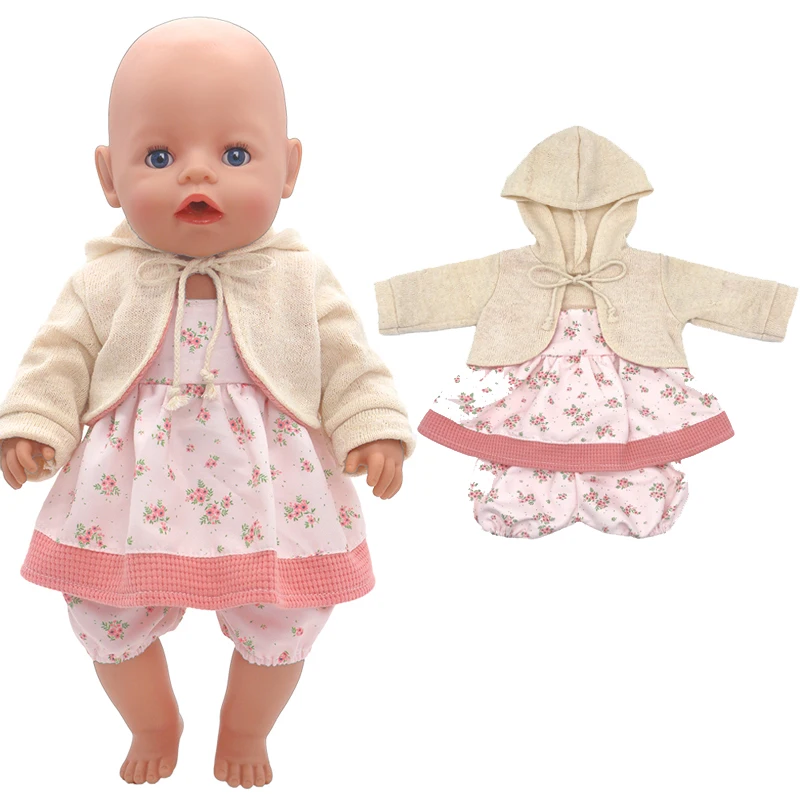 Doll Clothes for 43cm Baby Doll Leather Jacket Pants Set for 17 Inch Baby Doll Coat Winter Clothes Drop Shipping