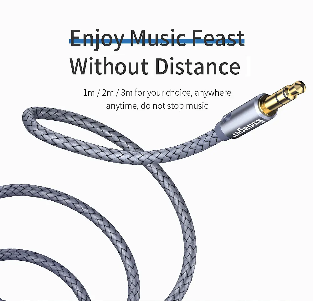 Essager Headphone Extension Cable Jack 3.5mm Audio Aux Cable 3.5 mm Female Splitter Speaker Extender Cord For Earphone Adapter