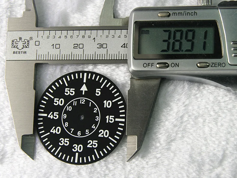 High End Black 38.9mm Watch Dial For ETA 6497 6498 Strong Green Luminous 6/9 O'clock Watch Face Plate For Seagull ST3620 ST3600