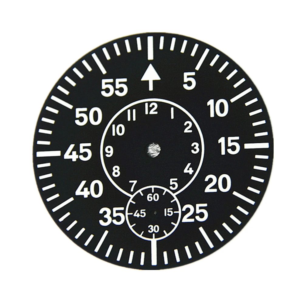 High End Black 38.9mm Watch Dial For ETA 6497 6498 Strong Green Luminous 6/9 O'clock Watch Face Plate For Seagull ST3620 ST3600