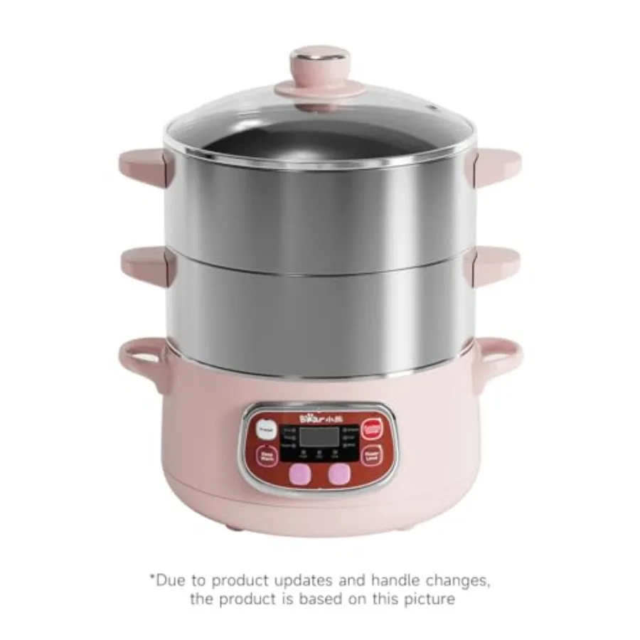 Bear Electric Multifunctional Food Steamer with Timer 2-Tiered Stackable Stainless Steel Baskets Auto Shut-off Anti-dry Protect