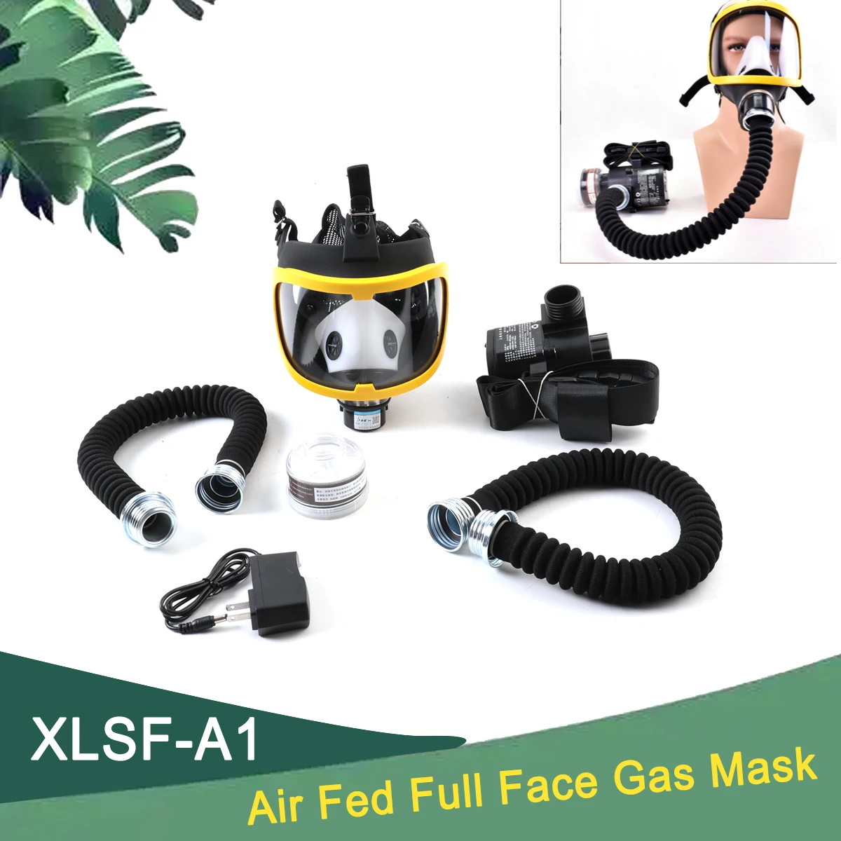 Protective Electric Constant Flow Supplied Air Fed Full Face Gas Mask Respirator Mask Workplace Safety Supplie Respirator System