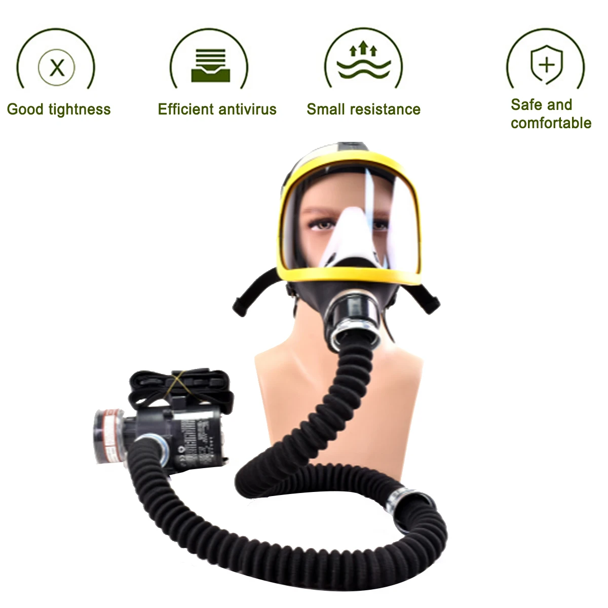 Protective Electric Constant Flow Supplied Air Fed Full Face Gas Mask Respirator Mask Workplace Safety Supplie Respirator System