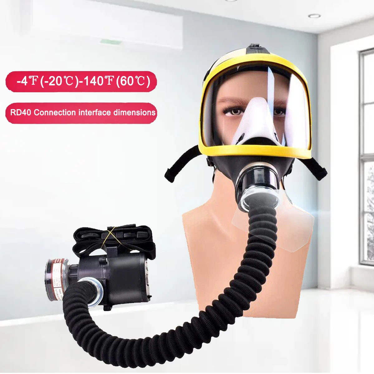 Protective Electric Constant Flow Supplied Air Fed Full Face Gas Mask Respirator Mask Workplace Safety Supplie Respirator System
