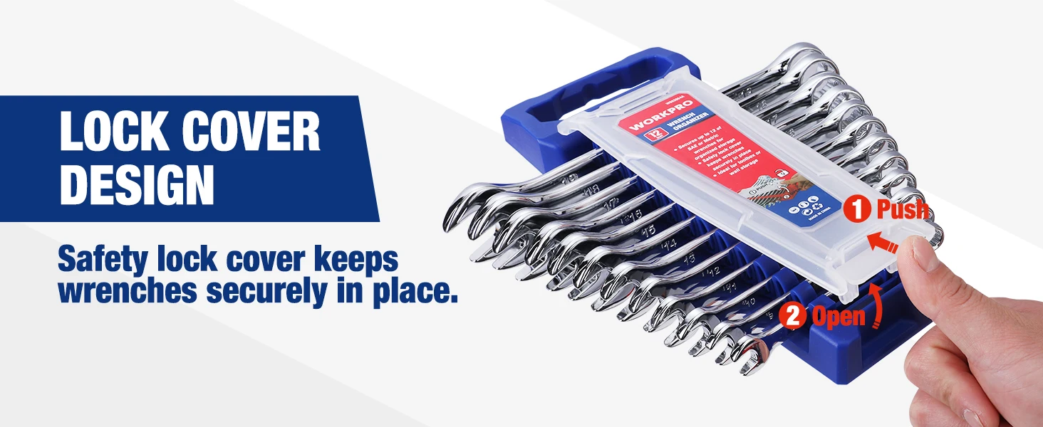 WORKPRO Magnetic Wrench Organizer Wrench Holder Set for Tool Box Drawer, Wrench Rack Tool Trays SAE and Metric (without tool)