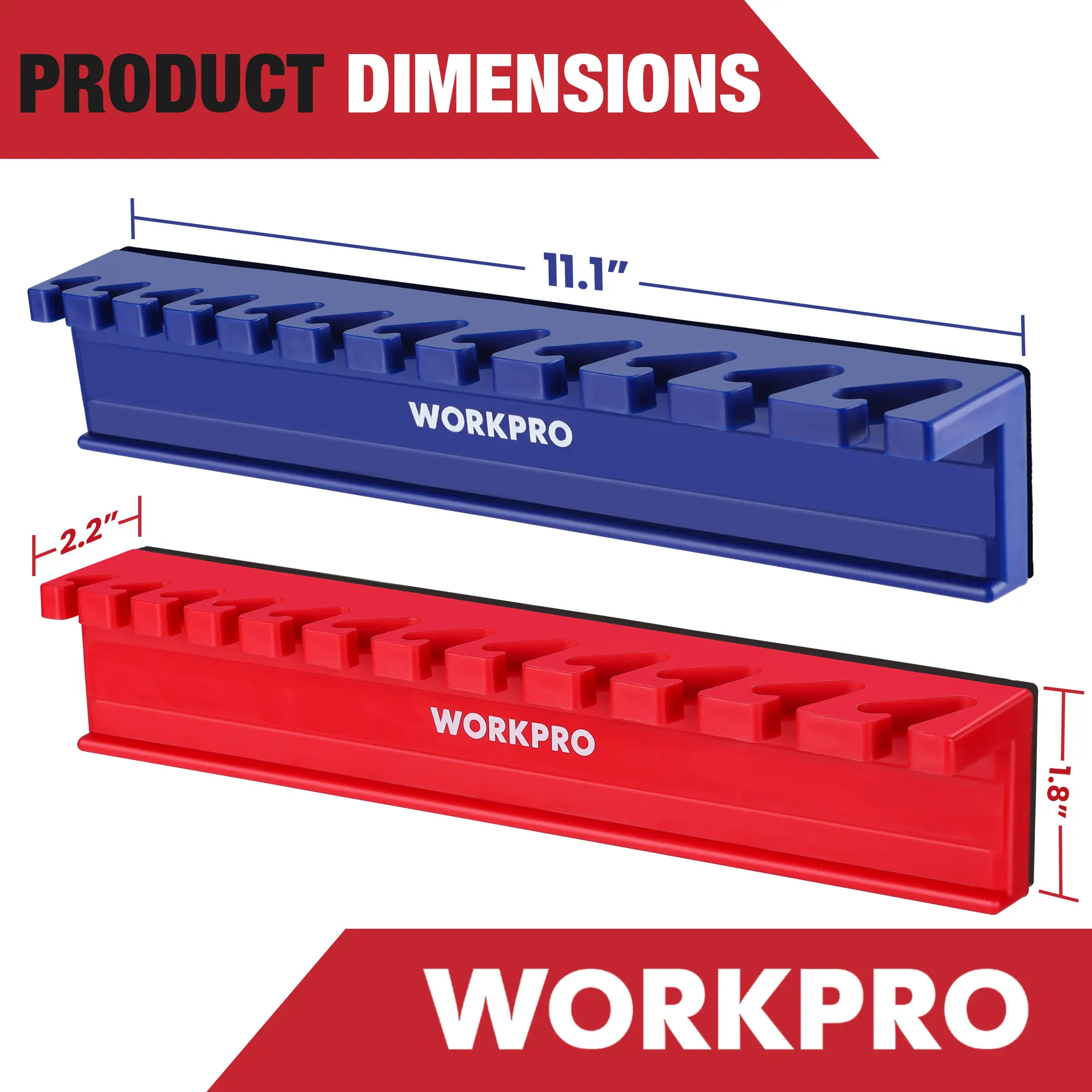 WORKPRO Magnetic Wrench Organizer Wrench Holder Set for Tool Box Drawer, Wrench Rack Tool Trays SAE and Metric (without tool)