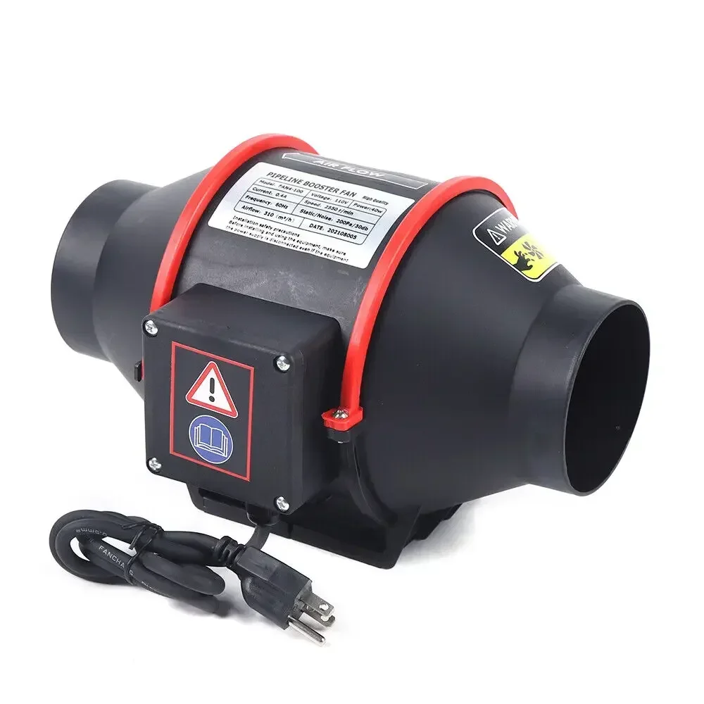 310 CFM Silent Exhaust Inline Duct Fan – 4" Ventilation Blower for Air Circulation