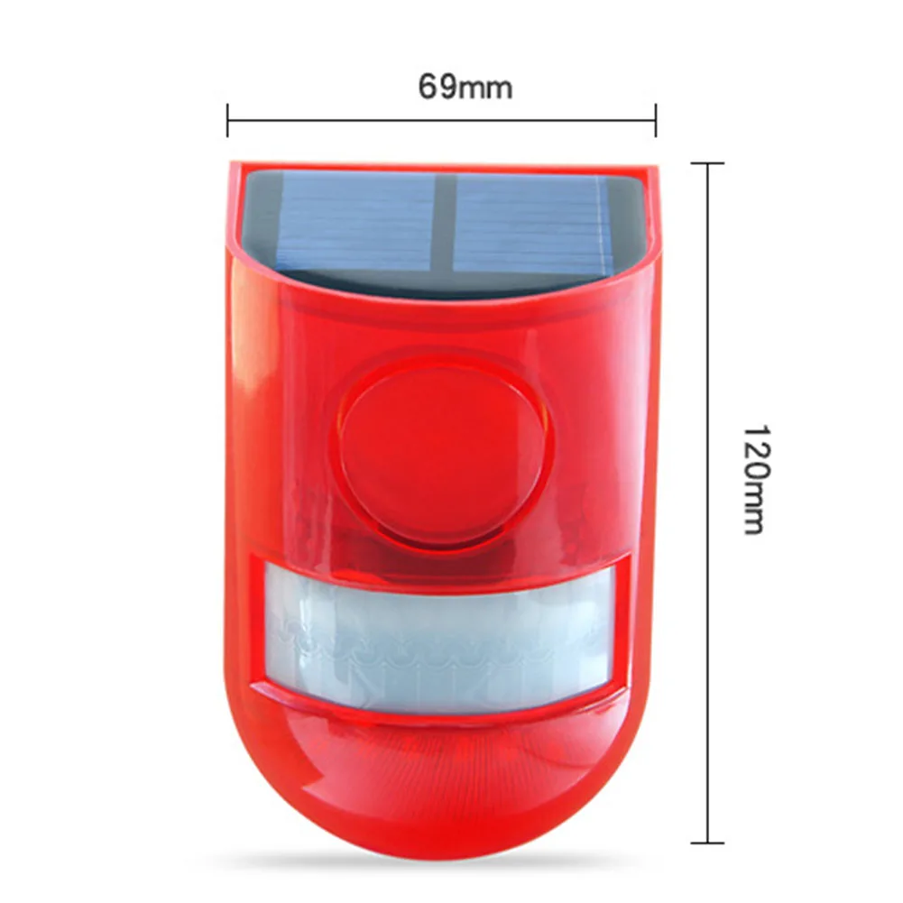 Motion Sensor Alarm Waterproof Solar Infrared Motion Sensor Alarm Remote Control Multifunctional Portable for Home Outdoor