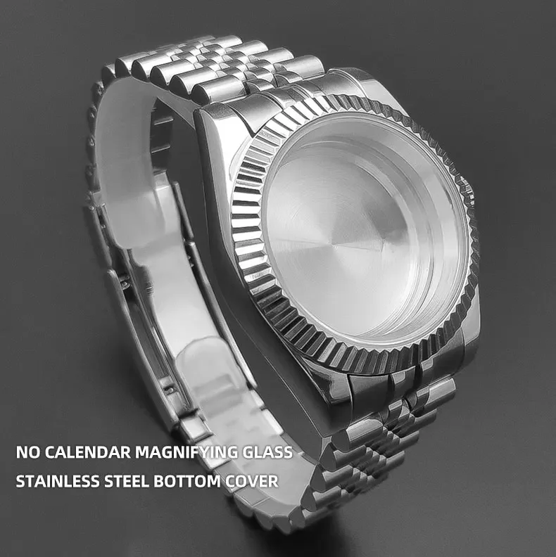 36mm/39mm Sapphire Glass For Men Watch Case Fit NH36 NH34 NH35 Movement Fashion Waterproof Jubilee Stainless Steel