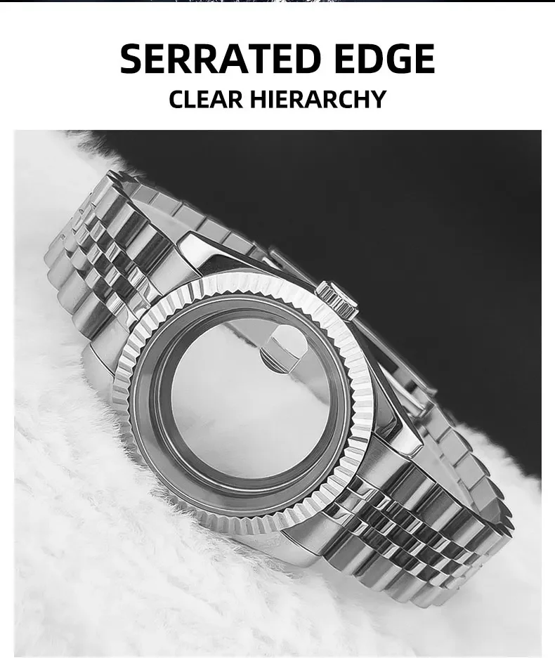 36mm/39mm Sapphire Glass For Men Watch Case Fit NH36 NH34 NH35 Movement Fashion Waterproof Jubilee Stainless Steel