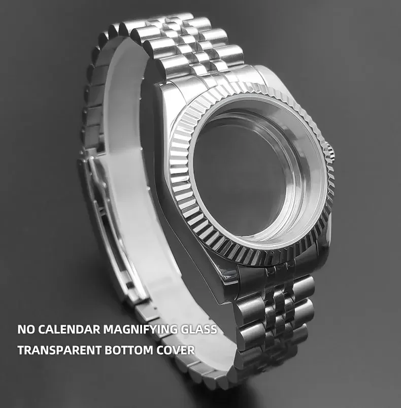 36mm/39mm Sapphire Glass For Men Watch Case Fit NH36 NH34 NH35 Movement Fashion Waterproof Jubilee Stainless Steel