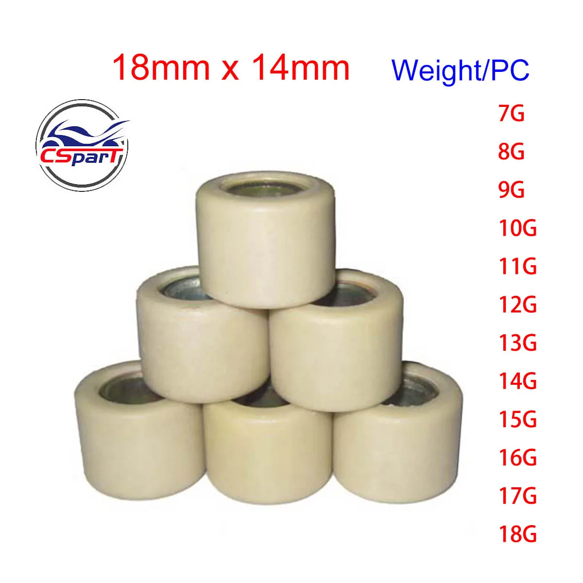 18X14 Variator Roller For SYM KYMCO MALAGUTI LINHAI MALAGUTI PEUGEOT 125CC 150CC GY6 Scooter ATV 7G ~18G