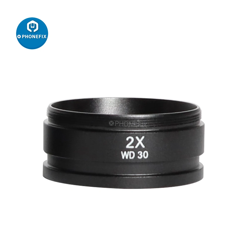 WD165 0.5X 0.7X 1.0X 2.0X Auxiliary Objective Lens Microscope Barlow Lens Objective For Trinocular Stereo Zoom Microscope Camera