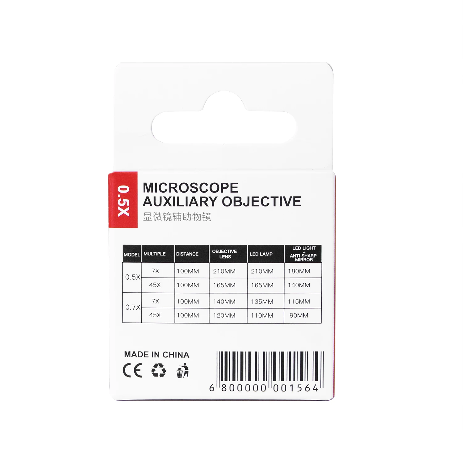 WD165 0.5X 0.7X 1.0X 2.0X Auxiliary Objective Lens Microscope Barlow Lens Objective For Trinocular Stereo Zoom Microscope Camera