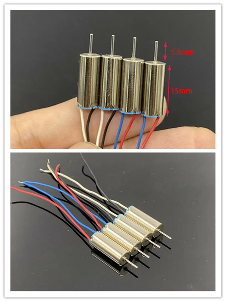 JJRC H36/Eachine E010 615 Motors 6X15mm (4Pcs) - 3.7V 1S Coreless CW/CCW Replacement for Mini Drones