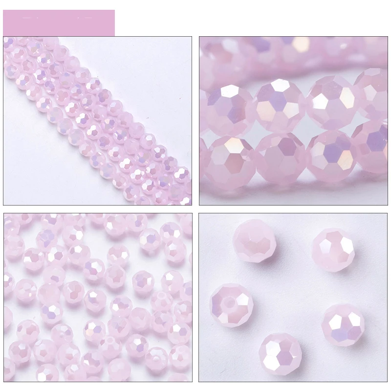 3 4 6 8mm Round Crystal Beads Faceted Colorful Glass Beads Loose Spacer Bead for Jewerly Making Needlework Bracelet Necklace DIY