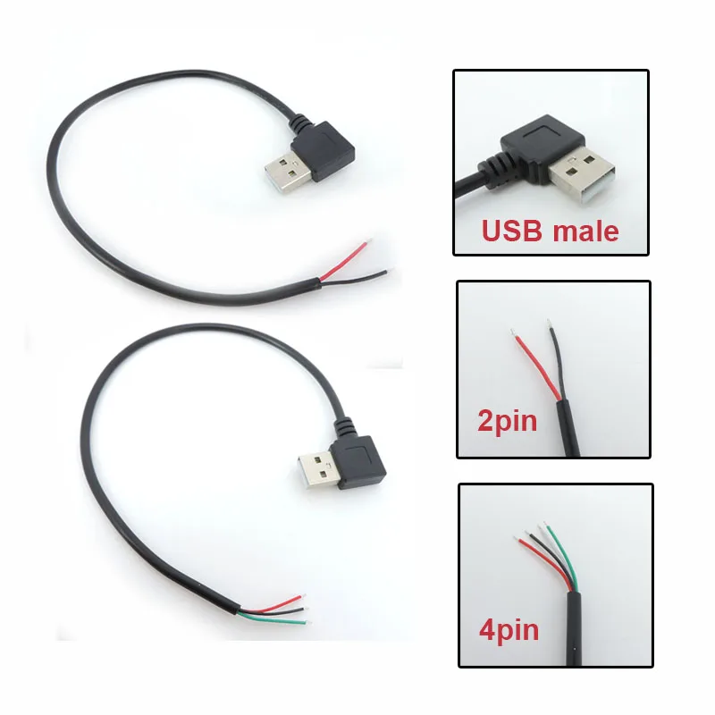 0.3m/1m/2m 5V USB Power Supply Cable 2 Pin USB 2.0 A Female Male 4 Pin Wire Jack Charger Charging Cord Extension Connector DIY