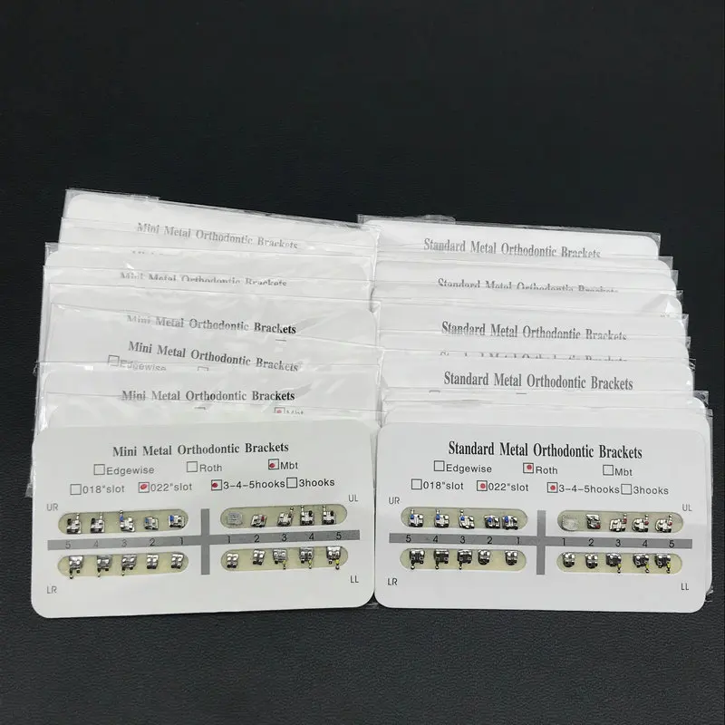 10packs Dental Orthodontic Metal Braces Bracket Mini Roth/MBT/Edgewise 022 Slot Dentist Bracket Dental Metal Bracket