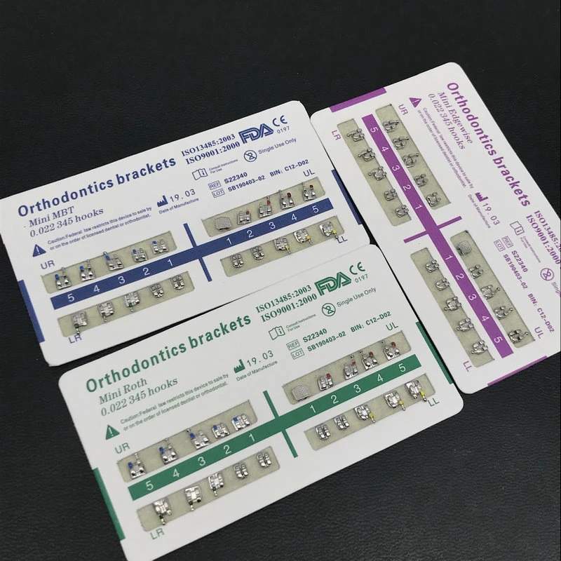 10packs Dental Orthodontic Metal Braces Bracket Mini Roth/MBT/Edgewise 022 Slot Dentist Bracket Dental Metal Bracket