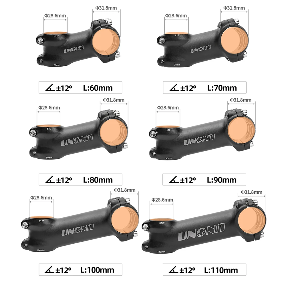 UNO Ultralight Bike Stem 7 17 Degree MTB Road Bicycle Stem 31.8mm 60/70/80/90/100/110/120/130mm Mountain MTB Bicycle Power Parts