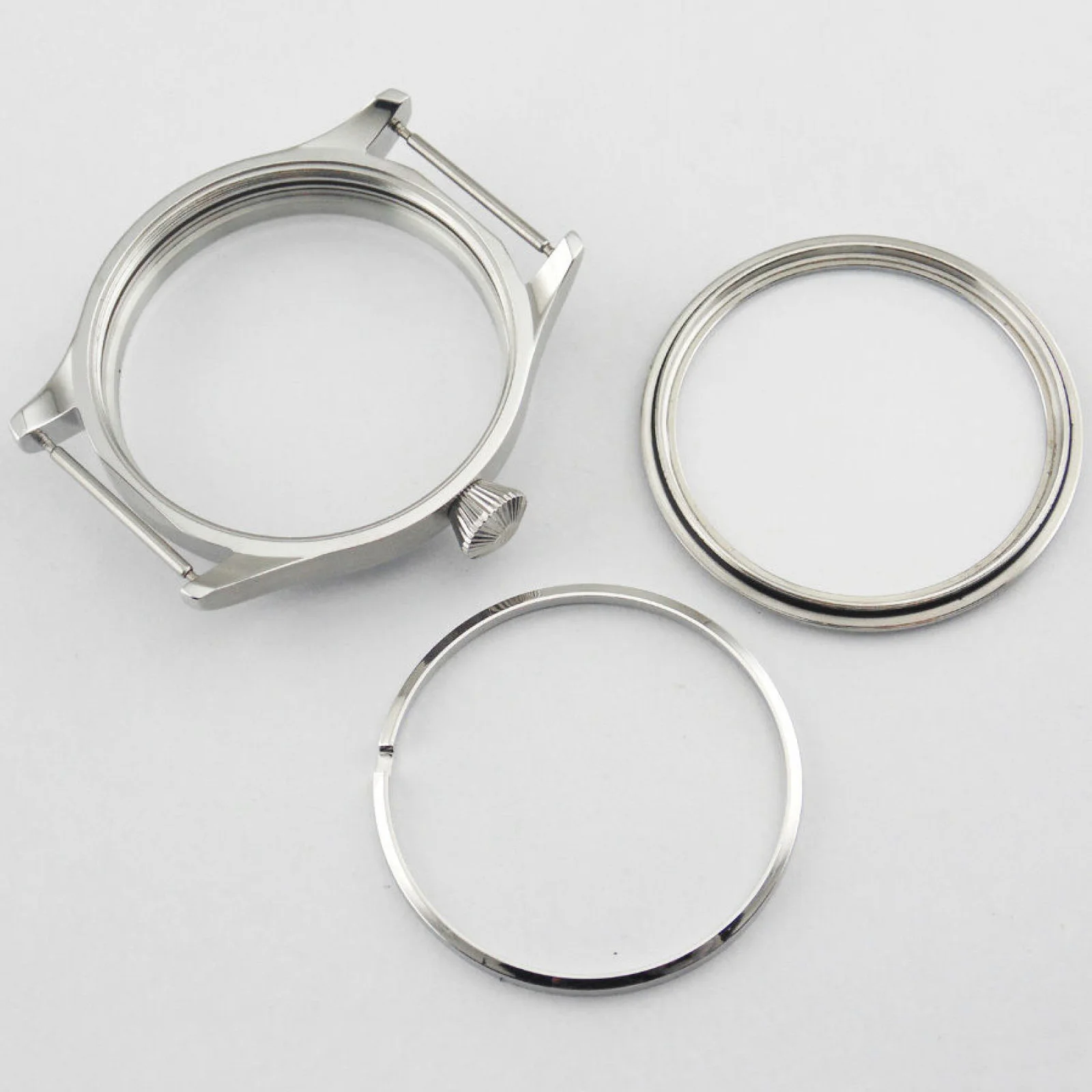 For Seagull ST36 6497/6498 Premium Stainless Steel 44mm Watch Case Hand Winding Movement Accessory Replacement Watch Parts