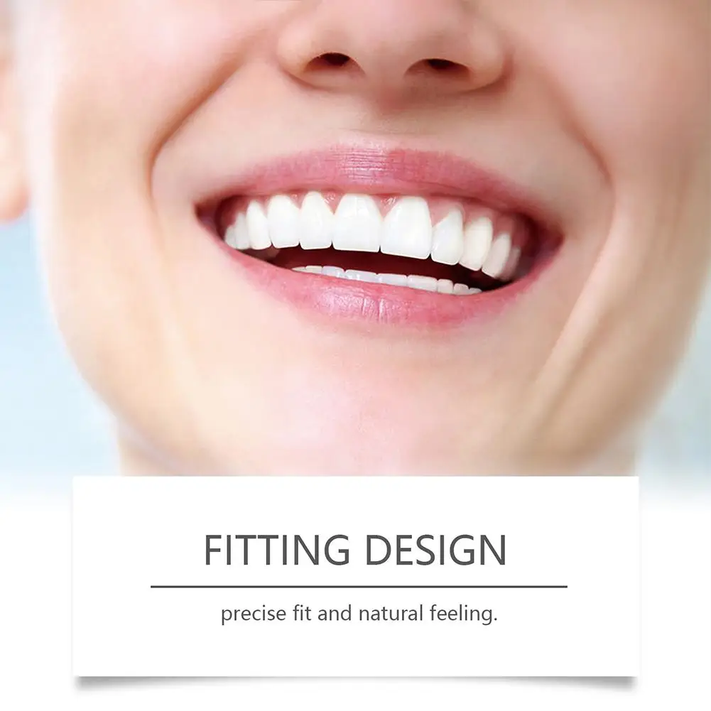 1Set False Teeth Silicone Upper Lower Veneers Perfect Denture Silicone Kit Temporary Orthodontic Fake Tooth Oral Hygiene Care