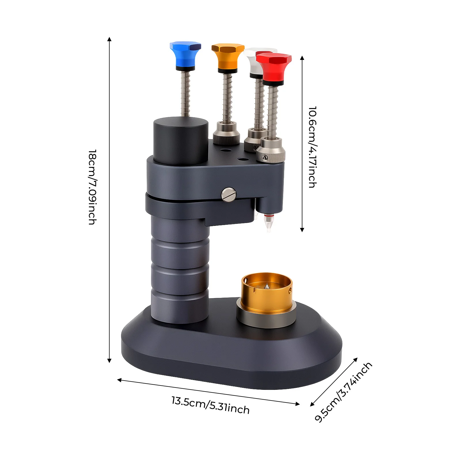 4-Pin Watch Hand Installation Tool Precision Press Fit Setter Watch Repair Tools for 2035/2824/3135 Movements w/ 4 Steel Tips