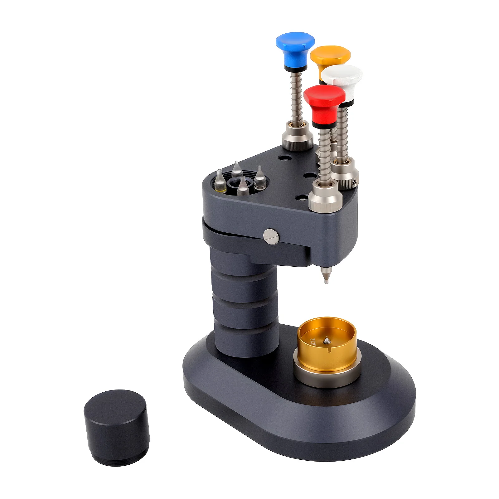 4-Pin Watch Hand Installation Tool Precision Press Fit Setter Watch Repair Tools for 2035/2824/3135 Movements w/ 4 Steel Tips