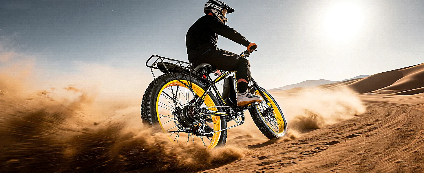Electric Bike for Adults 750W Motor 28MPH Fast Speed 48V 15Ah Battery 26" Fat Tire Mountain Ebike 400lbs Max Load Aluminum