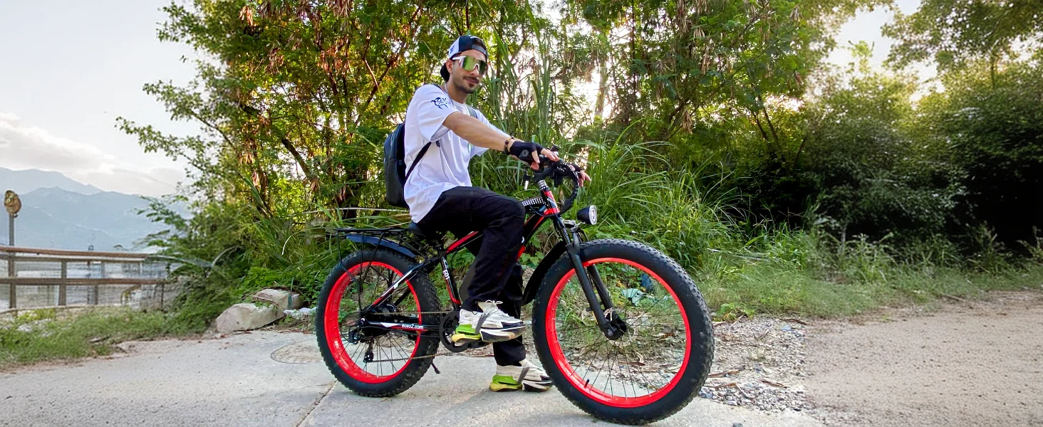 Electric Bike for Adults 750W Motor 28MPH Fast Speed 48V 15Ah Battery 26" Fat Tire Mountain Ebike 400lbs Max Load Aluminum