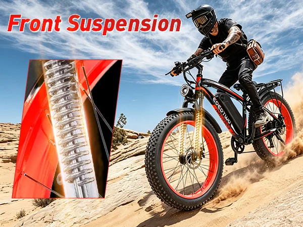 Electric Bike for Adults 750W Motor 28MPH Fast Speed 48V 15Ah Battery 26" Fat Tire Mountain Ebike 400lbs Max Load Aluminum
