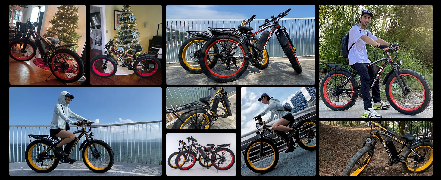 Electric Bike for Adults 750W Motor 28MPH Fast Speed 48V 15Ah Battery 26" Fat Tire Mountain Ebike 400lbs Max Load Aluminum