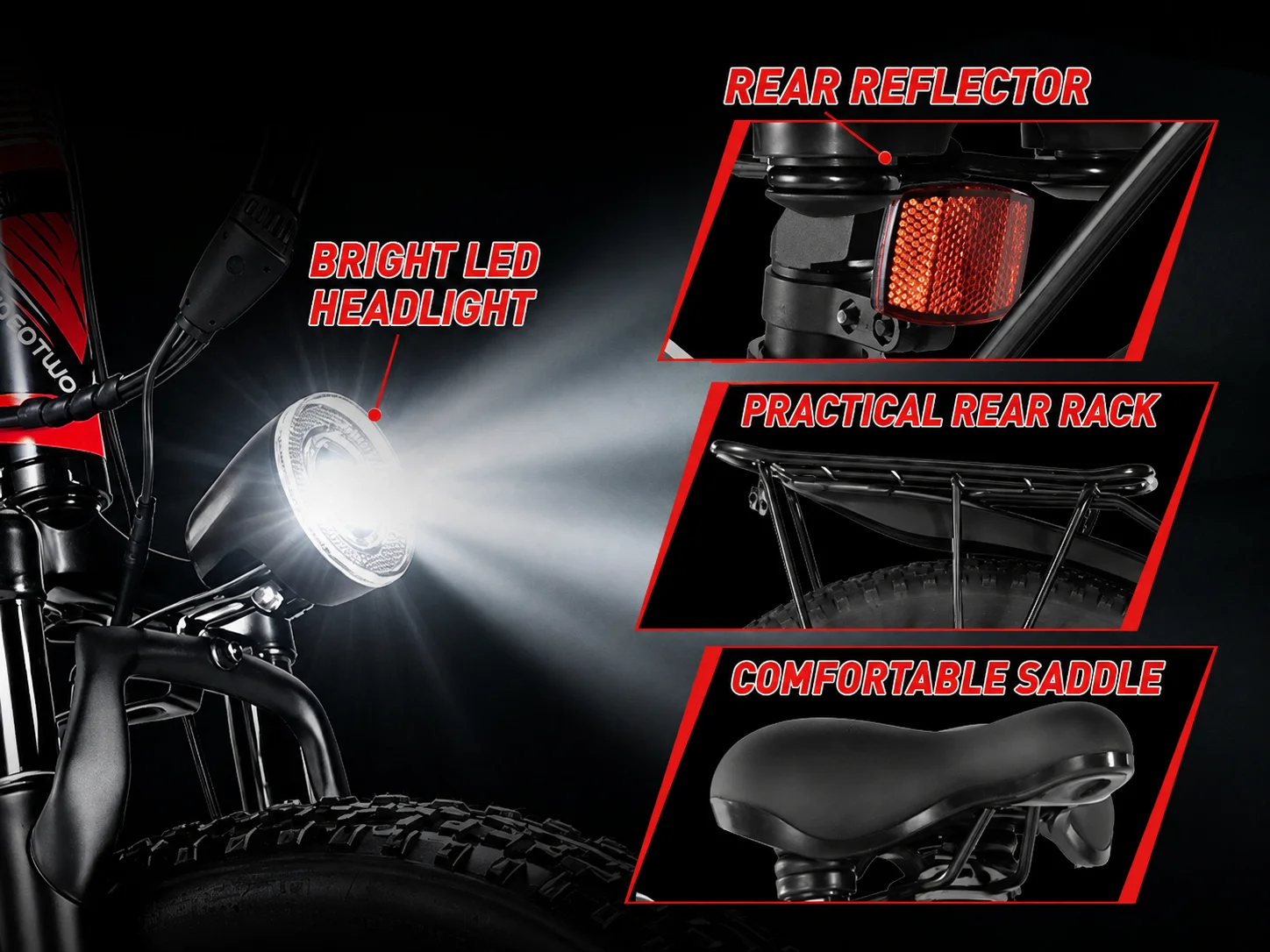Electric Bike for Adults 750W Motor 28MPH Fast Speed 48V 15Ah Battery 26" Fat Tire Mountain Ebike 400lbs Max Load Aluminum