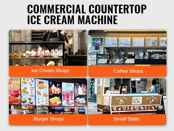 VEVOR Commercial Soft Ice Cream Machine 3 Flavors PreCooling LED Panel Allows Single Cylinder Use Overnight Refrigeration