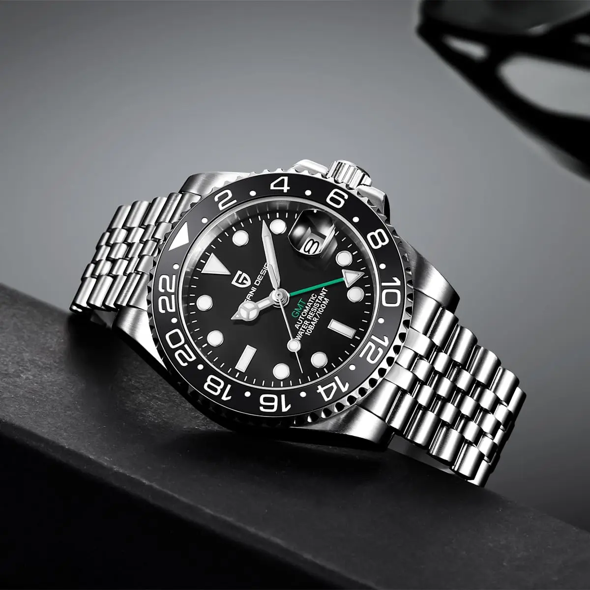 New PAGANI DESIGN 40MM GMT Mechanical Wristwatch Sapphire Ceramic Bezel Automatic Watch Stainless Steel 100M Waterproof Watches