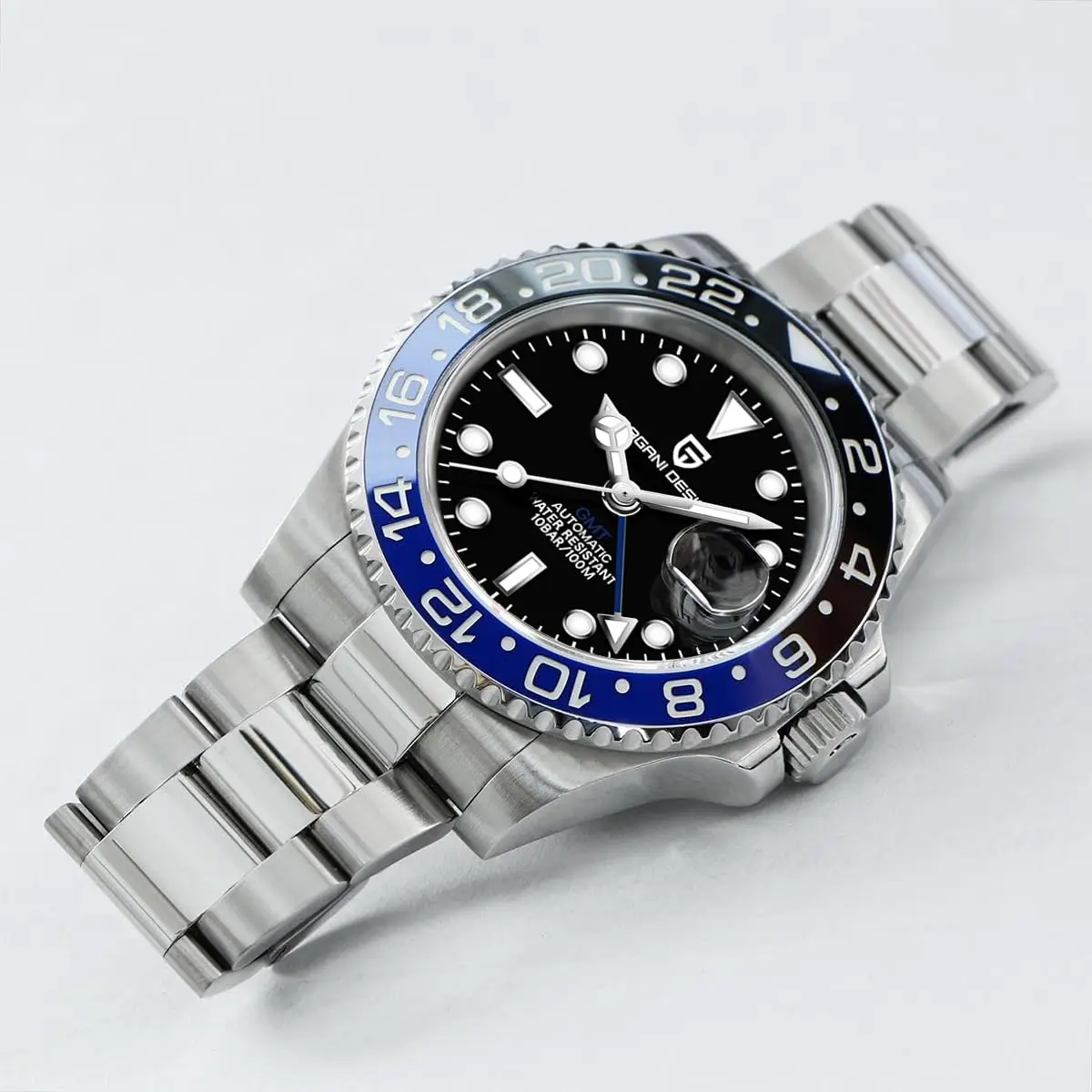 New PAGANI DESIGN 40MM GMT Mechanical Wristwatch Sapphire Ceramic Bezel Automatic Watch Stainless Steel 100M Waterproof Watches