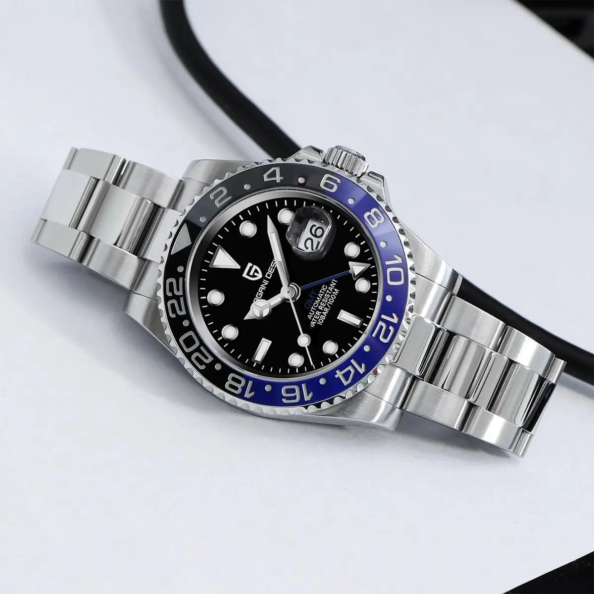 New PAGANI DESIGN 40MM GMT Mechanical Wristwatch Sapphire Ceramic Bezel Automatic Watch Stainless Steel 100M Waterproof Watches