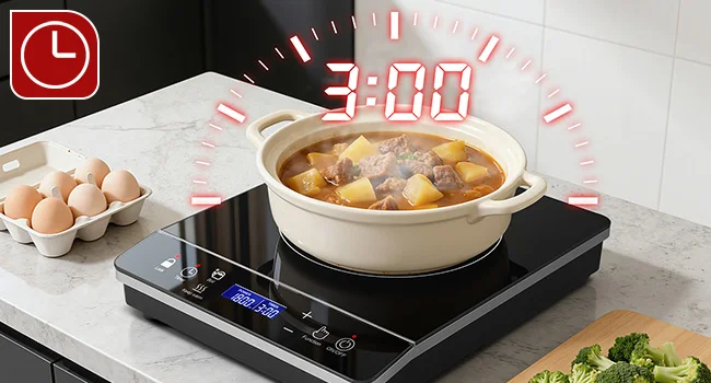 Portable Induction Cooktop 1800W, 20 Modes, 3H Timer, Touch Control, Child Lock, Auto Shut-off, ETL Certified