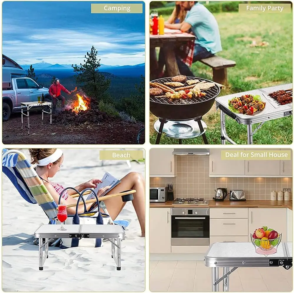 DayPlus Folding Table Heavy Duty Garden Party Picnic Trestle Indoor Outdoor Camping Catering Camping Picnic BBQ Party Table