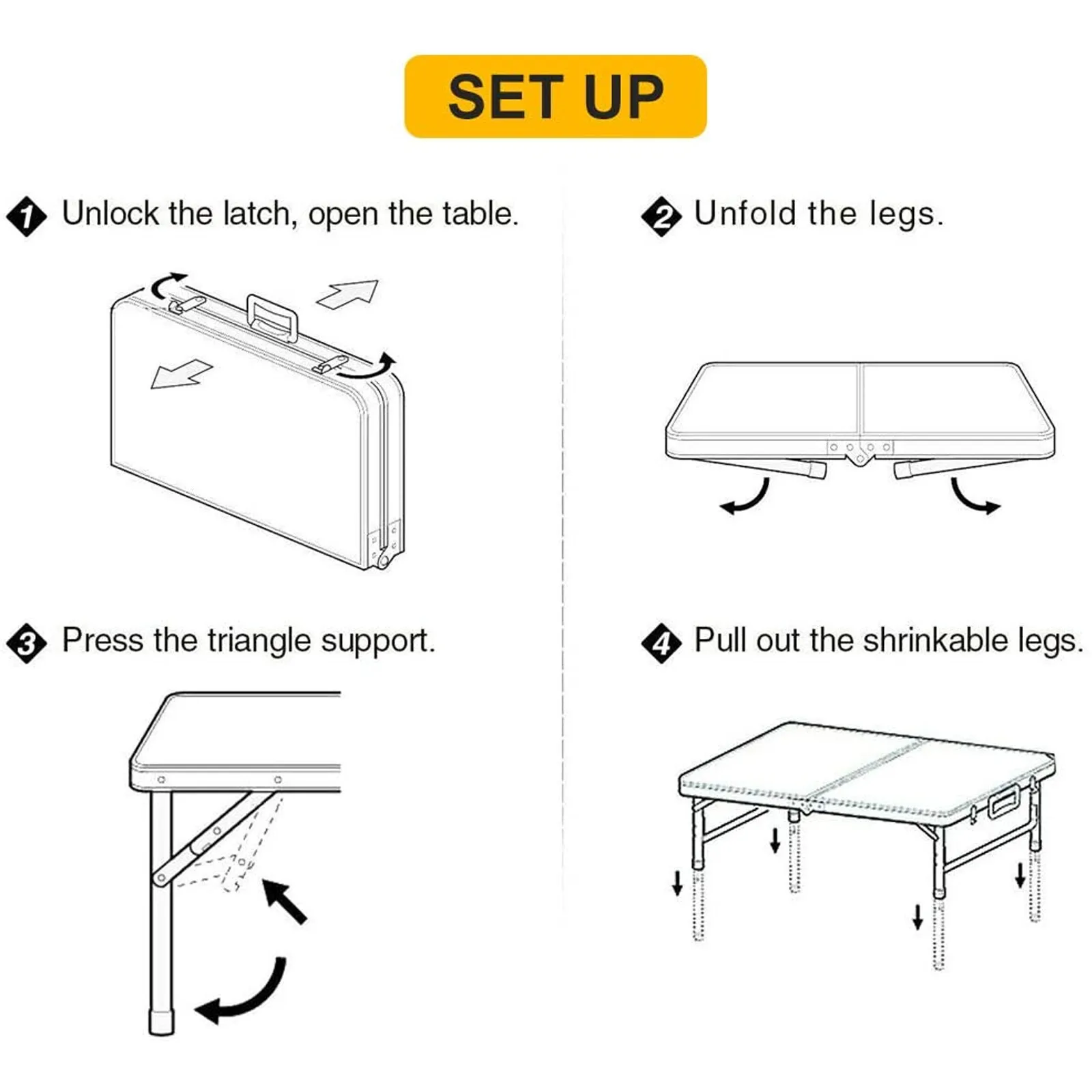 DayPlus Folding Table Heavy Duty Garden Party Picnic Trestle Indoor Outdoor Camping Catering Camping Picnic BBQ Party Table
