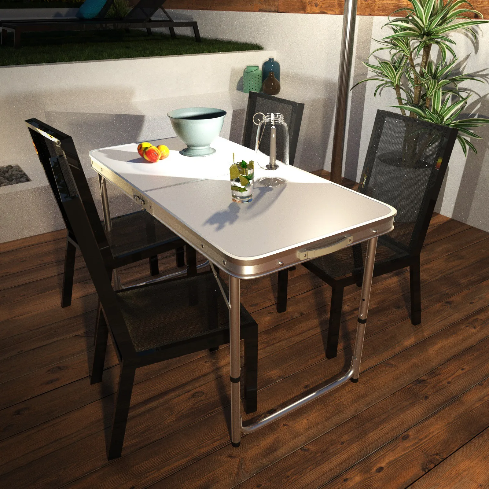 DayPlus Folding Table Heavy Duty Garden Party Picnic Trestle Indoor Outdoor Camping Catering Camping Picnic BBQ Party Table