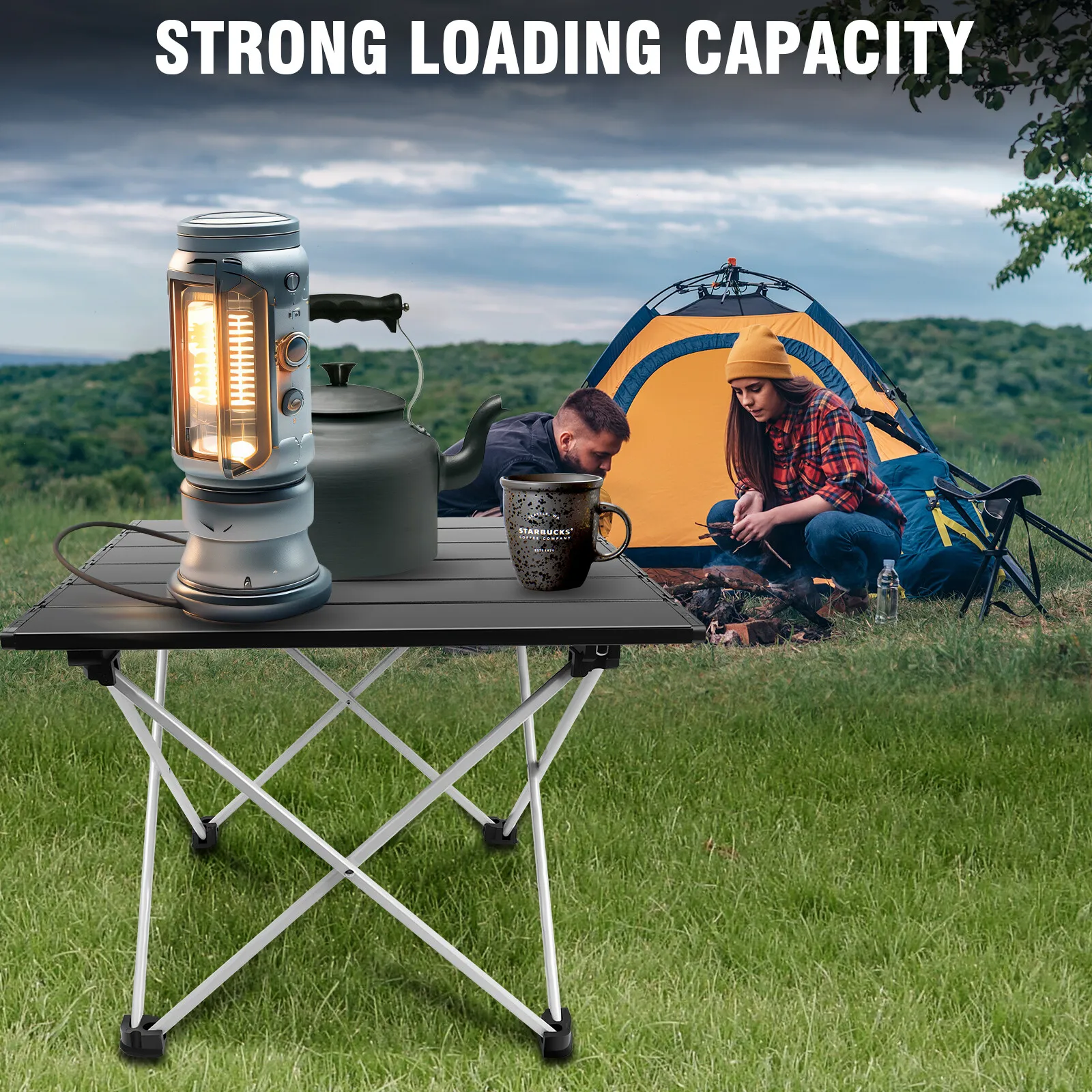 DayPlus Folding Table Heavy Duty Garden Party Picnic Trestle Indoor Outdoor Camping Catering Camping Picnic BBQ Party Table