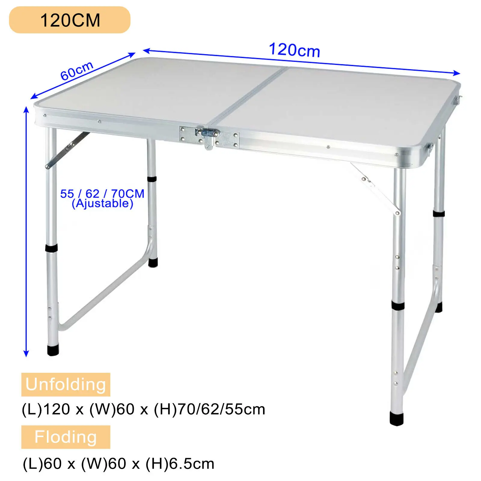 DayPlus Folding Table Heavy Duty Garden Party Picnic Trestle Indoor Outdoor Camping Catering Camping Picnic BBQ Party Table