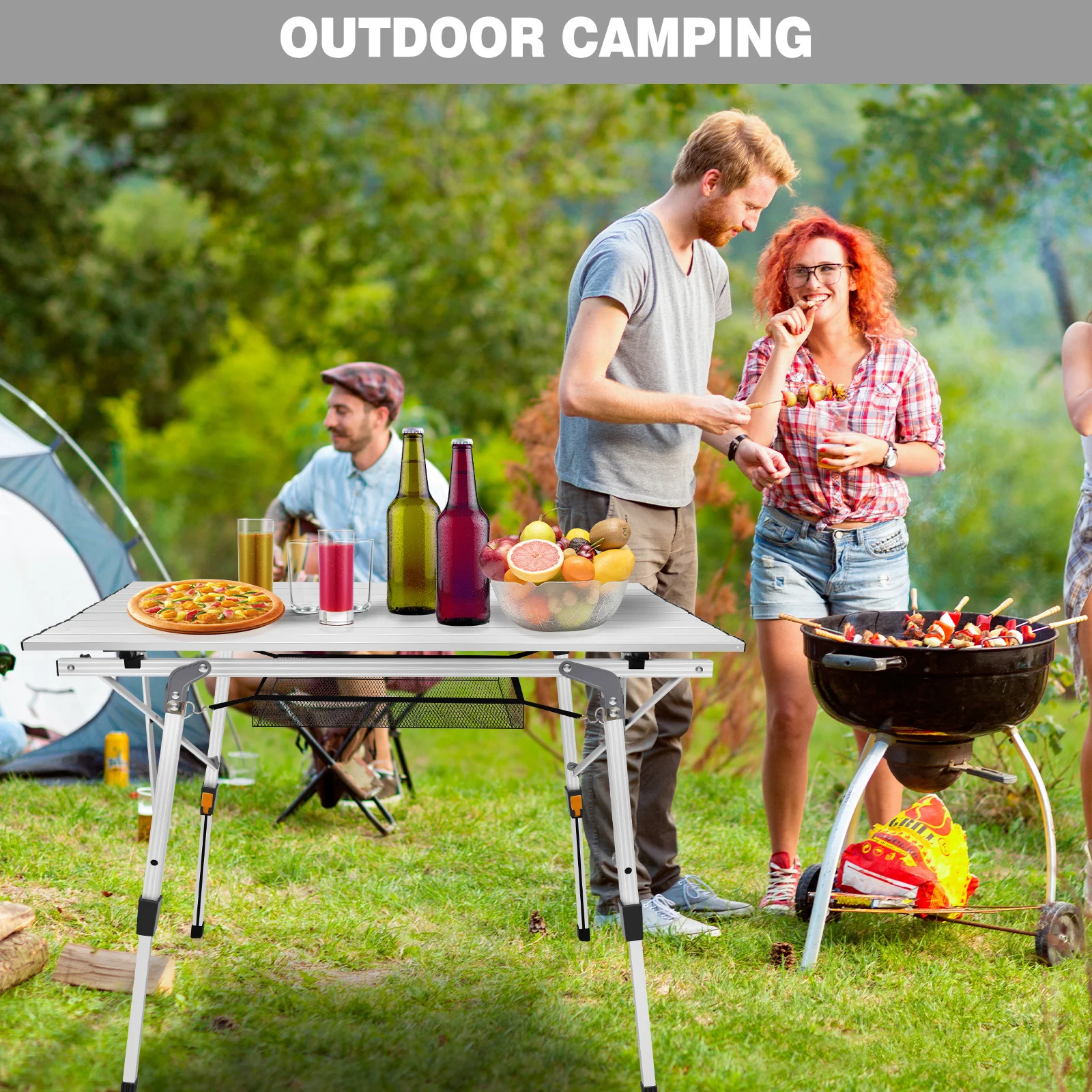 DayPlus Folding Table Heavy Duty Garden Party Picnic Trestle Indoor Outdoor Camping Catering Camping Picnic BBQ Party Table