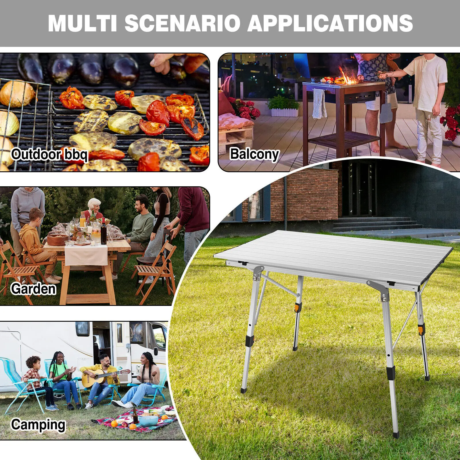 DayPlus Folding Table Heavy Duty Garden Party Picnic Trestle Indoor Outdoor Camping Catering Camping Picnic BBQ Party Table