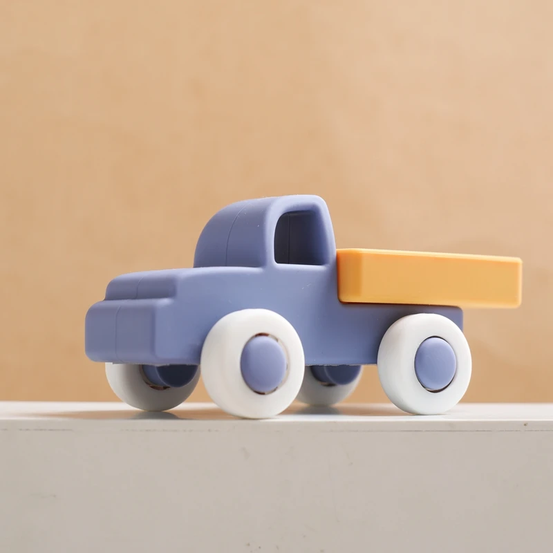 Montessori Baby Silicone Car Toys 0 12 Months Newborn Baby Things Silicone Baby Teether Toy Car Educational Toy Silicone Blocks