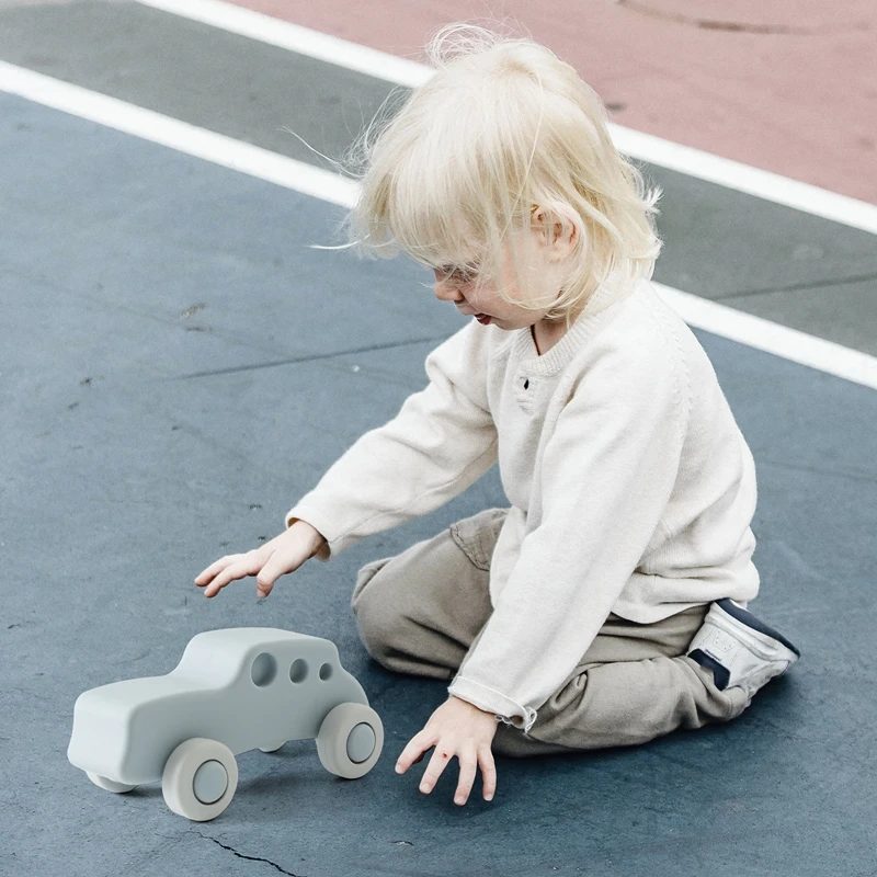 Montessori Baby Silicone Car Toys 0 12 Months Newborn Baby Things Silicone Baby Teether Toy Car Educational Toy Silicone Blocks