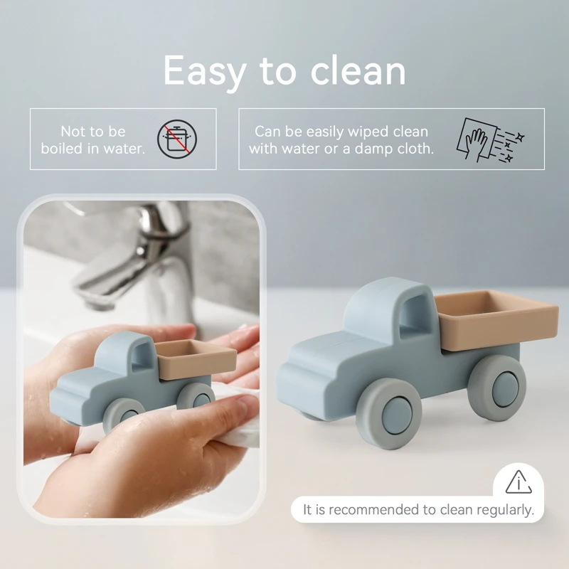 Montessori Baby Silicone Car Toys 0 12 Months Newborn Baby Things Silicone Baby Teether Toy Car Educational Toy Silicone Blocks